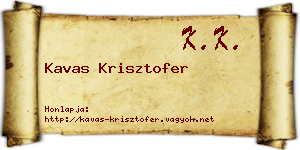 Kavas Krisztofer névjegykártya