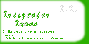 krisztofer kavas business card